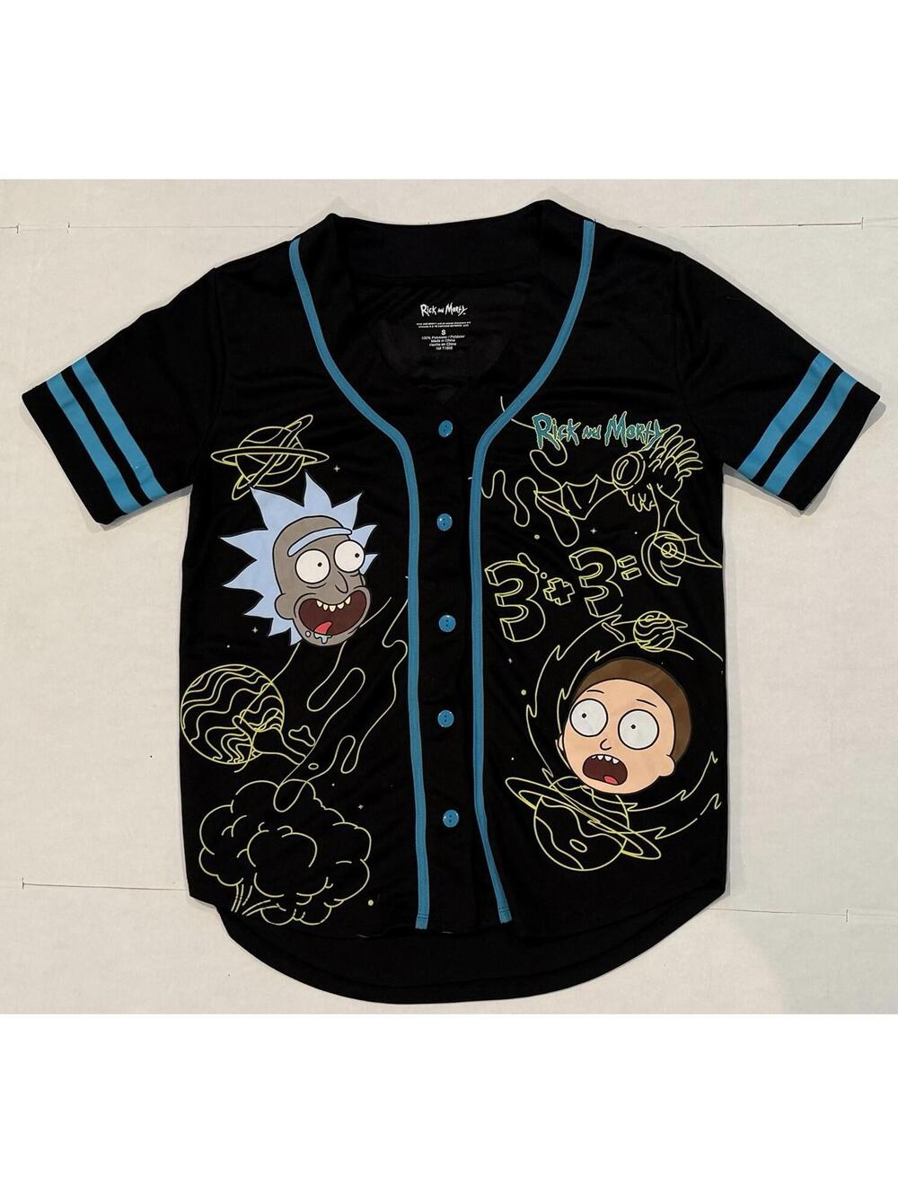 Hot Topic Rick And Morty Baseball Jersey Women's Size Sm Graphic Adult Swim